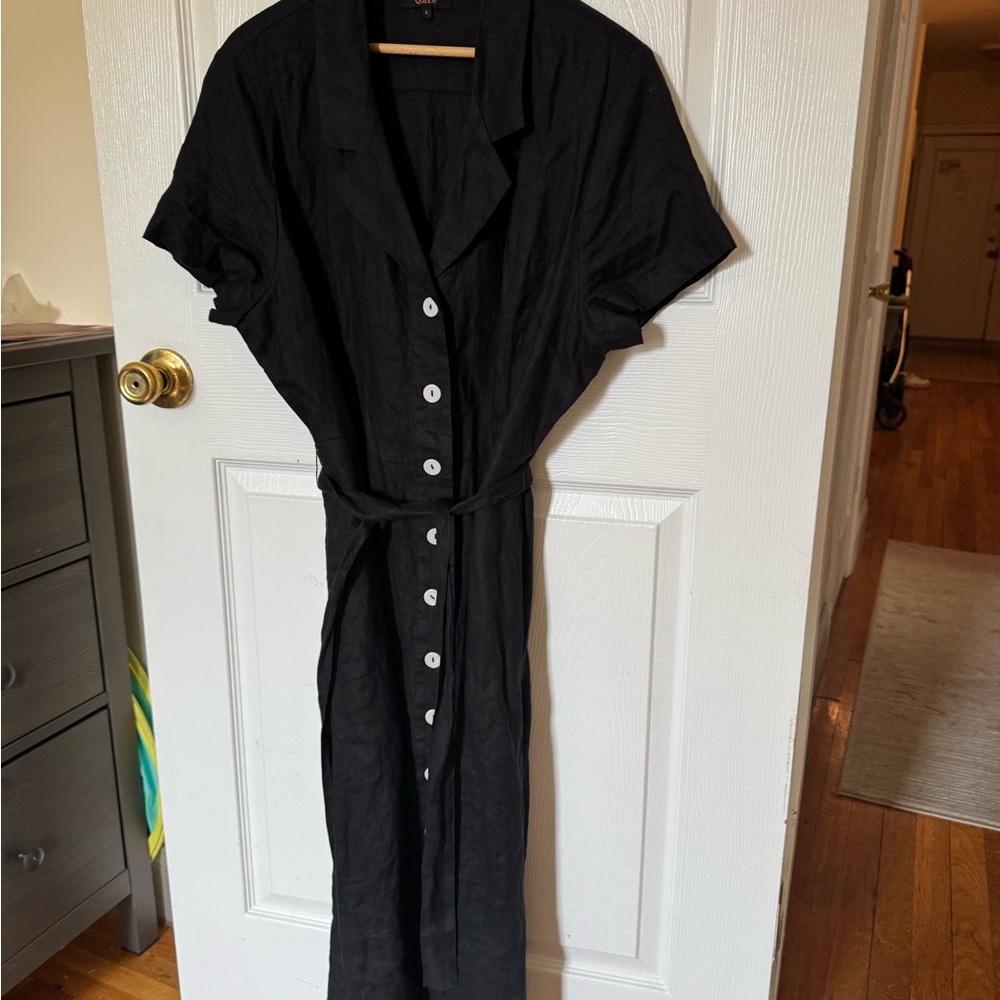 Quince 100% European Linen Button Front Dress